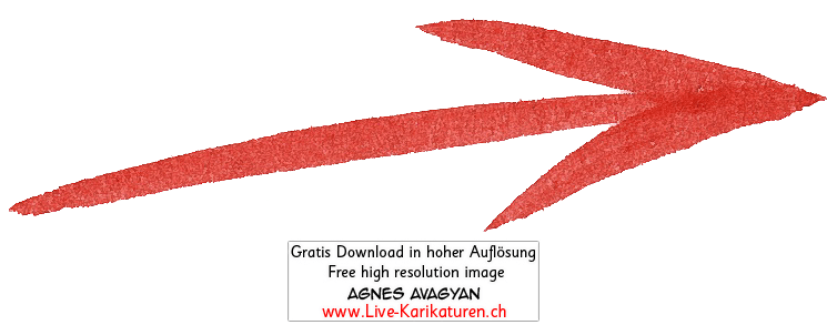 Pfeil arrow Zeiger Richtungsweiser Symbol Icon Zeichen rot handgezeichnet Agnes Live-Karikaturen Karikaturistin Cartoon Comic Karikatur Clipart Zeichnung handgezeichnet gemalt Bild Illustration image painting Download kostenlos Gratisbild free image