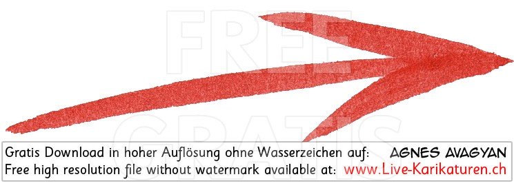 Pfeil arrow Zeiger Richtungsweiser Symbol Icon Zeichen rot handgezeichnet Agnes Live-Karikaturen Karikaturistin Cartoon Comic Karikatur Clipart Zeichnung handgezeichnet gemalt Bild Illustration image painting Download kostenlos Gratisbild free image