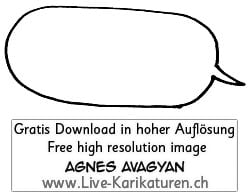 Sprechblase speech bubble leer hineinschreiben Legende Textfeld Agnes Live-Karikaturen Karikaturistin Cartoon Comic Karikatur Clipart Zeichnung handgezeichnet gemalt Bild Illustration image painting Download kostenlos Gratisbild free image