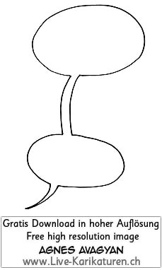 Sprechblase doppelt speech bubble leer hineinschreiben Legende Textfeld Agnes Live-Karikaturen Karikaturistin Cartoon Comic Karikatur Clipart Zeichnung handgezeichnet gemalt Bild Illustration image painting Download kostenlos Gratisbild free image