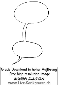 Sprechblase doppelt speech bubble leer hineinschreiben Legende Textfeld Agnes Live-Karikaturen Karikaturistin Cartoon Comic Karikatur Clipart Zeichnung handgezeichnet gemalt Bild Illustration image painting Download kostenlos Gratisbild free image