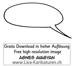 Sprechblase speech bubble leer hineinschreiben Legende Textfeld Agnes Live-Karikaturen Karikaturistin Cartoon Comic Karikatur Clipart Zeichnung handgezeichnet gemalt Bild Illustration image painting Download kostenlos Gratisbild free image