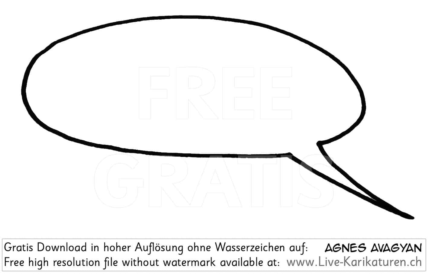 Sprechblase speech bubble leer hineinschreiben Legende Textfeld Agnes Live-Karikaturen Karikaturistin Cartoon Comic Karikatur Clipart Zeichnung handgezeichnet gemalt Bild Illustration image painting Download kostenlos Gratisbild free image