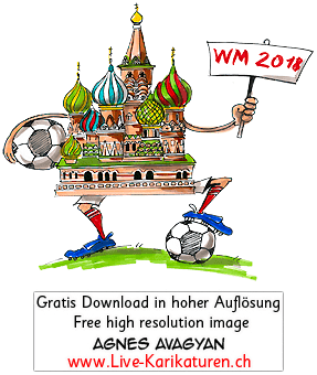 Fussball WM roter Platz Basilius - www.Live-Karikaturen.ch