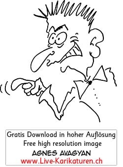 Kellner, Frisur, Fliege, schraeger Typ, unsympathisch, unfreundlich, Macker, Poser, Igelfrisur, Agnes Live-Karikaturen, Clipart, Comic, Cartoon, Illustration, Cartoon, Comic, Karikatur, Zeichnung, Download, kostenlos, Gratisbild, gratis, free, Kunst, Kuenstler, Live Karikaturist, Comiczeichner, Armenia