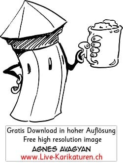 Kapellbruecke, Luzern, Prost, Bier, Krug, trinken, Agnes Live-Karikaturen, Clipart, Comic, Cartoon, Illustration, Cartoon, Comic, Karikatur, Zeichnung, Download, kostenlos, Gratisbild, gratis, free, Kunst, Kuenstler, Live Karikaturist, Comiczeichner, Armenia