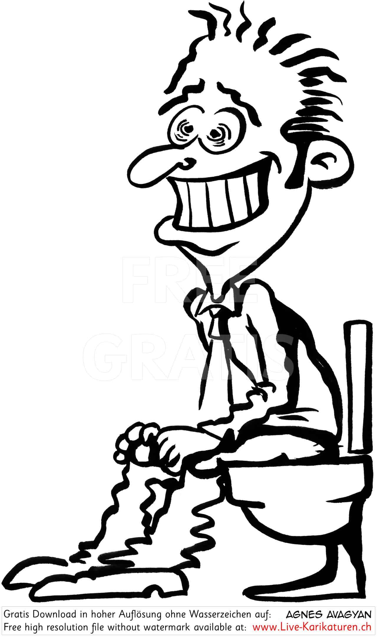 WC, Toilette, Klo, Abort, Mann, happy, gluecklich, Grinsen, dringend, Agnes Live-Karikaturen, Clipart, Comic, Cartoon, Illustration, Cartoon, Comic, Karikatur, Zeichnung, Download, kostenlos, Gratisbild, gratis, free, Kunst, Kuenstler, Live Karikaturist, Comiczeichner, Armenia