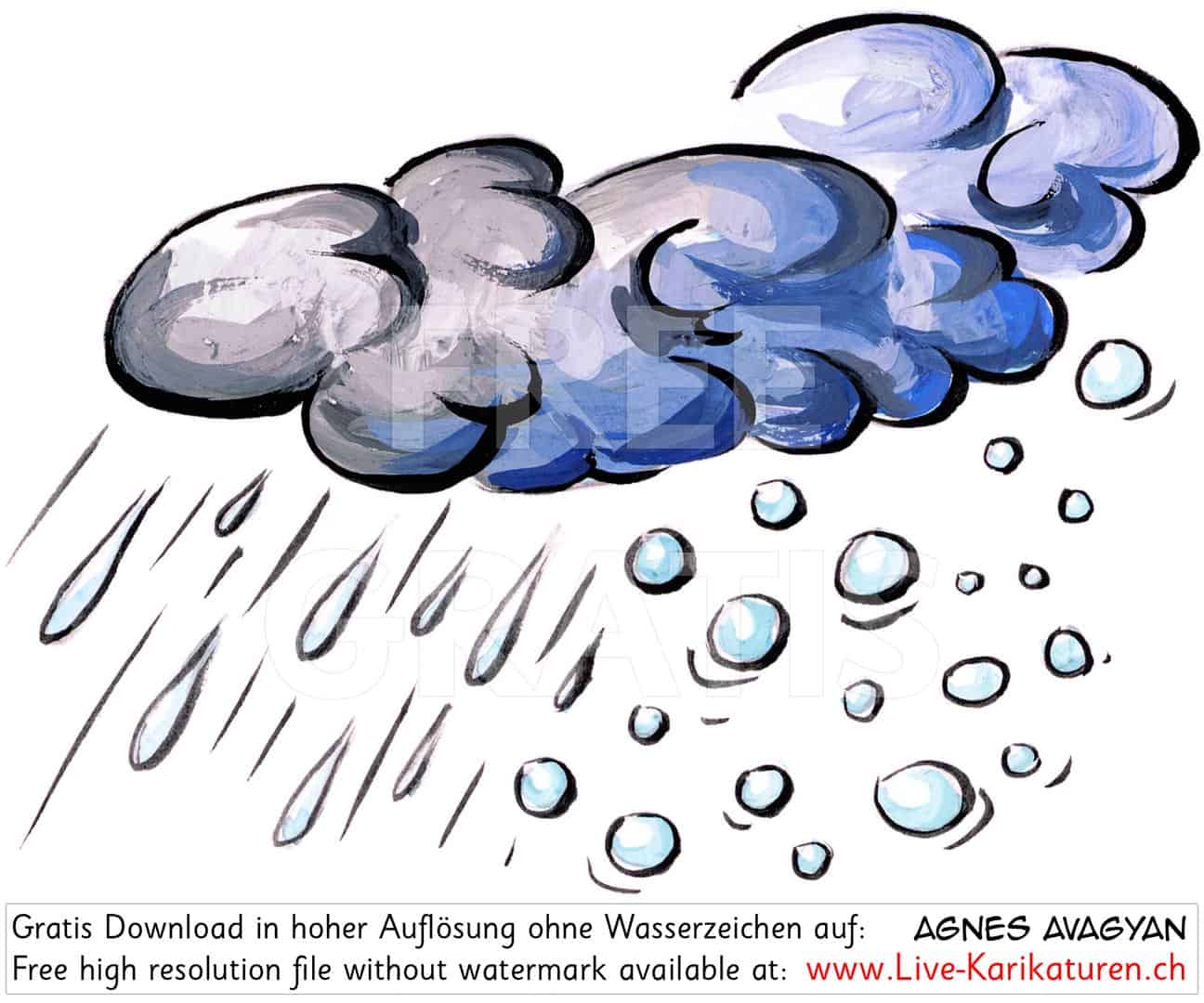 Wettersymbol Schneeregen Faschowetter — www.Live-Karikaturen.ch