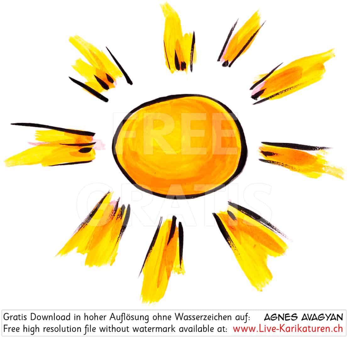 Wettersymbol Sonne Sonnenschein schön strahlend gelb orange schönes Wetter Wetterbericht Zeichen Signal Darstellung Wettervorhersage Wetter transparent Alpha Kanal durchsichtig freigestellt