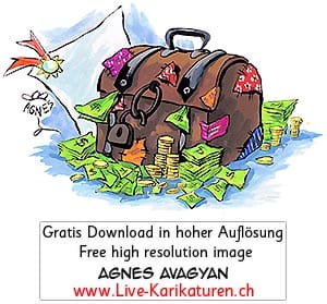 Schatz Schatztruhe Geld Dokument Siegel Schloss offen alt Dollar Scheine Muenzen Gold Agnes Live-Karikaturen Karikaturistin Cartoon Comic Karikatur Clipart Zeichnung handgezeichnet gemalt Bild Illustration image painting Download kostenlos Gratisbild free image