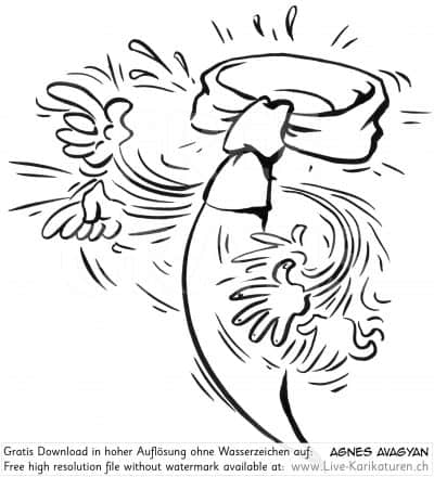 Manager Krawatte Office Business Buero CEO Hektik Stress hyperaktiv Panik Angst Schweiss schwitzen Haende Hyperhyper Nervoesitaet Ueberforderung schwarzweiss black and white Cartoon Comic Karikatur Clipart Zeichnung Bild Illustration image painting kostenlos Gratisbild free image, Watermark UHD UltraHD