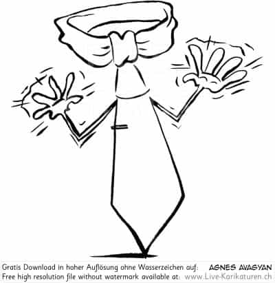 Krawatte Office Business Chef Vorgesetzter Boss Manager office worker business presentation Stress ablehnend Nein Schock color schwarzweiss black and white Cartoon Comic Karikatur Clipart Zeichnung Bild Illustration image painting kostenlos Gratisbild free image Thumbnail