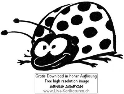 Kaefer Marienkaefer Fuehler bug Augen lustig Character Beine Insekt herzig Glueckskaefer schwarzweiss black and white Cartoon Comic Karikatur Clipart Zeichnung Bild Illustration image painting kostenlos Gratisbild free image, Thumbnail