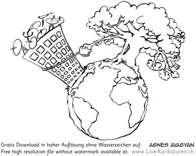 Oekologie Umweltschutz Technik Natur Erde Ganzheitlichkeit ganzheitlich Deal Pakt mit der Natur Schoepfungsbewahrung Naturschutz verantwortungsvoller Umgang mit der Natur Hightech Antennen Satellitenschuesseln Hochhaus Zivilisation Planet Baum Handschlag Vereinbarung Kontinent Agnes Karikaturen gratis free Clipart Comic Cartoon Zeichnung bw, Watermark UHD UltraHD