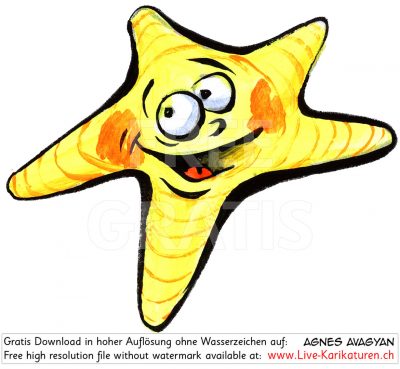 gelber Stern Weihnachtsstern Seestern lustig Augen lachen schaut nach links Mund offen Zunge froehlich Deko Layout Dekoration Agnes Live-Karikaturen, Download, kostenlos, Gratisbild, Free image, Clipart, Comic, Cartoon, Illustration, Cartoon, Comic, Karikatur, Clipart, Zeichnung, Bild, Illustration, image, painting, kostenlos, Kunst, Kunsthandwerk, Geschenkidee, Kuenstler, Live Karikaturist, Comiczeichner, Armenian Artist from Yerevan