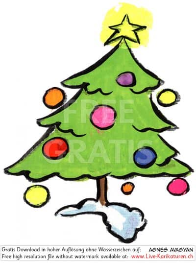 Tannenbaum gruen Weihnachtsbaum Weihnachtsschmuck Christbaumkugeln gelber Stern Girlanden Lametta Schnee Agnes Live-Karikaturen, Download, kostenlos, Gratisbild, Free image, Clipart, Comic, Cartoon, Illustration, Cartoon, Comic, Karikatur, Clipart, Zeichnung, Bild, Illustration, image, painting, kostenlos, Kunst, Kunsthandwerk, Geschenkidee, Kuenstler, Live Karikaturist, Comiczeichner, Armenian Artist from Yerevan