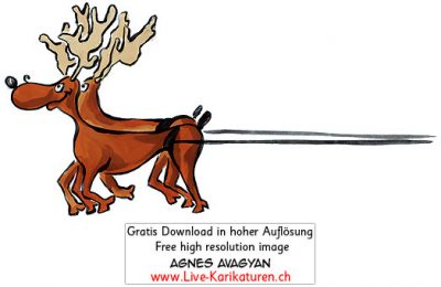 Rentier Elch Hirsch Schlitten ziehen Weihnachten Xmas Santa Claus Weihnachtsmann Agnes Live-Karikaturen, Download, kostenlos, Gratisbild, Free image, Clipart, Comic, Cartoon, Illustration, Cartoon, Comic, Karikatur, Clipart, Zeichnung, Bild, Illustration, image, painting, kostenlos, Kunst, Kunsthandwerk, Geschenkidee, Kuenstler, Live Karikaturist, Comiczeichner, Armenian Artist from Yerevan
