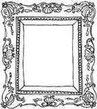Rahmen Bildrahmen frame Ausschnitt Gemaelde Bilderrahmen verziert schoen Schnoerkel schwarzweiss handgezeichnet