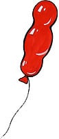 Ballon Luftballon Schnur Helium Kindergeburtstag Geburtstag Party Deko rot farbig Agnes Live-Karikaturen Karikaturistin Cartoon Comic Karikatur Clipart Zeichnung handgezeichnet gemalt Bild Illustration image painting Download kostenlos Gratisbild free image