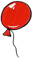 Ballone Luftballon Schnur Helium Kindergeburtstag Geburtstag Party Deko rot farbig Agnes Live-Karikaturen Karikaturistin Cartoon Comic Karikatur Clipart Zeichnung handgezeichnet gemalt Bild Illustration image painting Download kostenlos Gratisbild free image