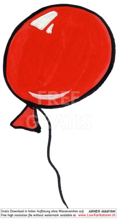 Ballone Luftballon Schnur Helium Kindergeburtstag Geburtstag Party Deko rot farbig Agnes Live-Karikaturen Karikaturistin Cartoon Comic Karikatur Clipart Zeichnung handgezeichnet gemalt Bild Illustration image painting Download kostenlos Gratisbild free image