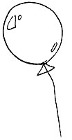 Ballon Luftballon mit Schnur Helium Kindergeburtstag Geburtstag Party Deko schwarzweiss Agnes Live-Karikaturen Karikaturistin Cartoon Comic Karikatur Clipart Zeichnung handgezeichnet gemalt Bild Illustration image painting Download kostenlos Gratisbild free image