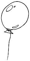 Ballon Luftballon mit Schnur Helium Kindergeburtstag Geburtstag Party Deko schwarzweiss Agnes Live-Karikaturen Karikaturistin Cartoon Comic Karikatur Clipart Zeichnung handgezeichnet gemalt Bild Illustration image painting Download kostenlos Gratisbild free image