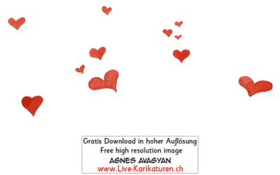 Herz Herzchen Herzen handgezeichnet handgemalt rot Gruppe Hochzeit Valentinstag Agnes Live-Karikaturen Karikaturistin Cartoon Comic Karikatur Clipart Zeichnung handgezeichnet gemalt Bild Illustration image painting Download kostenlos Gratisbild free image