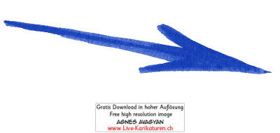 Pfeil arrow Zeiger Richtungsweiser Symbol Icon Zeichen blau handgezeichnet Agnes Live-Karikaturen Karikaturistin Cartoon Comic Karikatur Clipart Zeichnung handgezeichnet gemalt Bild Illustration image painting Download kostenlos Gratisbild free image