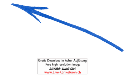 Pfeil arrow Zeiger Richtungsweiser Symbol Icon Zeichen blau handgezeichnet Agnes Live-Karikaturen Karikaturistin Cartoon Comic Karikatur Clipart Zeichnung handgezeichnet gemalt Bild Illustration image painting Download kostenlos Gratisbild free image