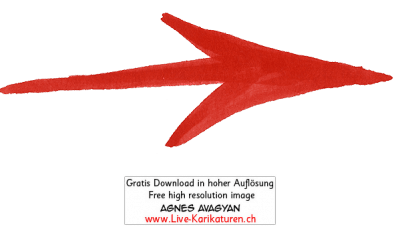 Pfeil arrow Zeiger Richtungsweiser Symbol Icon Zeichen rot handgezeichnet Agnes Live-Karikaturen Karikaturistin Cartoon Comic Karikatur Clipart Zeichnung handgezeichnet gemalt Bild Illustration image painting Download kostenlos Gratisbild free image