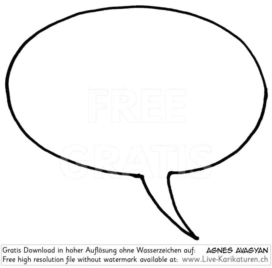 Sprechblase rund oval normal Speech Bubble — www.LiveKarikaturen.ch