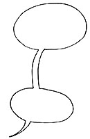 Sprechblase doppelt speech bubble leer hineinschreiben Legende Textfeld Agnes Live-Karikaturen Karikaturistin Cartoon Comic Karikatur Clipart Zeichnung handgezeichnet gemalt Bild Illustration image painting Download kostenlos Gratisbild free image