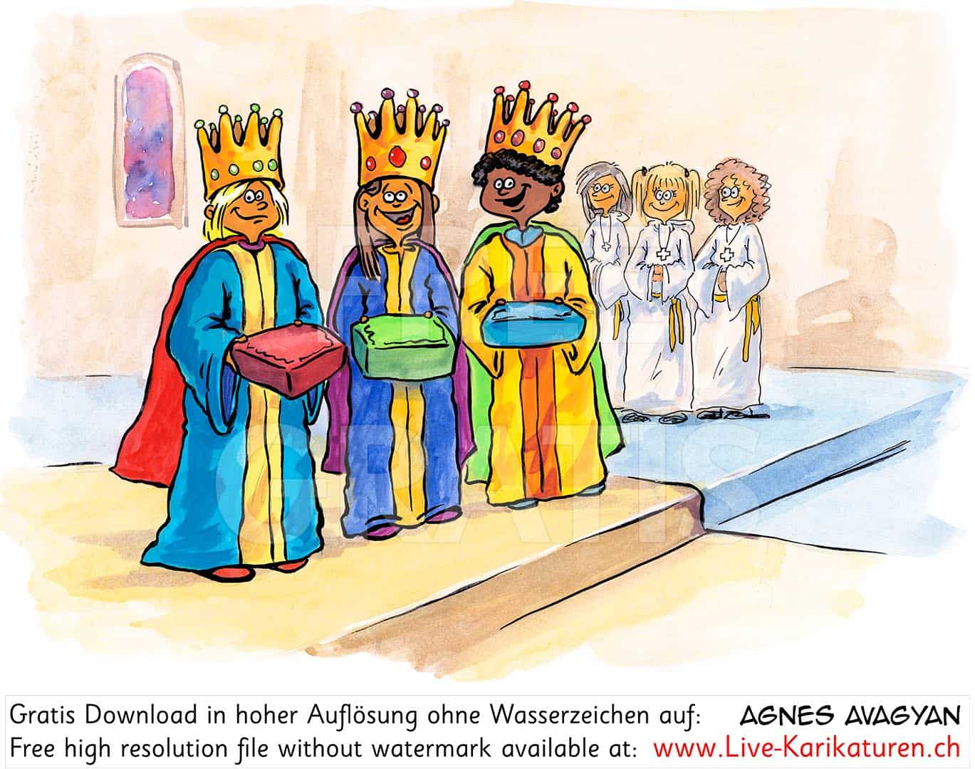 Kirchenjahr, Heilige, 3 drei Koenige, Sterndeuter, Weise, 6 Januar, Ministranten, Kirche, Gottesdienst, Theater, Geschenke, Kaspar, Melchior, Balthasar, Krone, Agnes Live-Karikaturen, Download, kostenlos, Gratisbild, Free image, Clipart, Comic, Cartoon, Illustration, Cartoon, Comic, Karikatur, Clipart, Zeichnung, Bild, Illustration, image, painting, kostenlos, Gratisbild, free image, Alleinunterhalter, Unterhaltung, Kunst, Kunsthandwerk, Firmenevent, Geschaeftsessen, Geburtstag, Hochzeit, Firmenevent, Geschenkidee, Hochzeit, Jubilaeum, Kuenstler, Live Karikaturist, Pensionierung, Messeanimation, Portraitbild zeichnen, Showkuenstler, Entertainer, Schnellzeichner, Comiczeichner, Armenian Artist from Yerevan