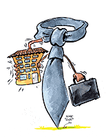 Mietrecht profitieren Pensionskasse Vermieter Hauseigentuemer Hausbesitzer Immobilien Miete Rendite Zins Referenzzinssatz Vermieter Hypothek HEV Mieterverband Mietzinsreduktion Brunnmattstrasse Previs Privera Krawatte Aktenkoffer Agnes Live-Karikaturen, Clipart, Comic, Cartoon, Illustration, Cartoon, Comic, Karikatur, Zeichnung, Download, kostenlos, Gratisbild, gratis, free, Kunst, Kuenstler, Live Karikaturist, Comiczeichner, Armenia