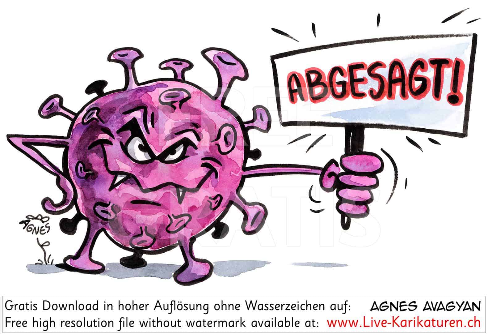 Virus Corona Abgesagt Schild Agnes Karikaturen Webseite Funktioniert Aber Design Ist Temporar Entfernt