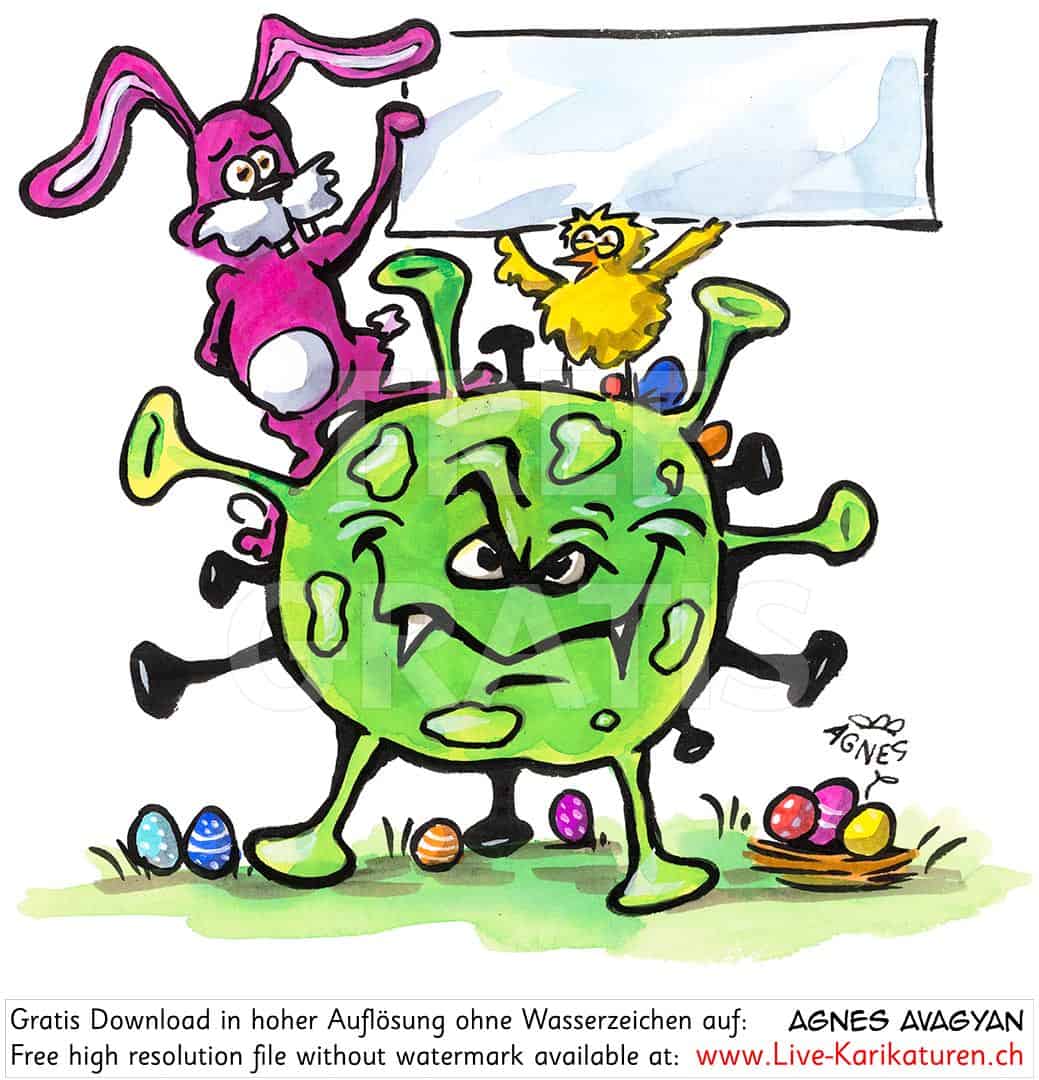 Virus, Corona, Covid-19, Covid19, Ostern, abgesagt, Krankheit, Seuche, Pest, Epidemie, Pandemie, global, 2020, China, Korona, Agnes Live-Karikaturen, Clipart, Comic, Cartoon, Illustration, Cartoon, Comic, Karikatur, Zeichnung, Download, kostenlos, Gratisbild, gratis, free, Kunst, Kuenstler, Live Karikaturist, Comiczeichner, Armenia