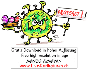 Virus, Corona, Covid-19, Covid19, Ostern, abgesagt, Krankheit, Seuche, Pest, Epidemie, Pandemie, global, 2020, China, Korona, Agnes Live-Karikaturen, Clipart, Comic, Cartoon, Illustration, Cartoon, Comic, Karikatur, Zeichnung, Download, kostenlos, Gratisbild, gratis, free, Kunst, Kuenstler, Live Karikaturist, Comiczeichner, Armenia