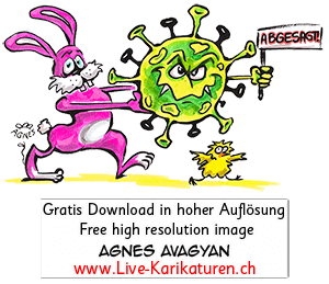 Virus, Corona, Covid-19, Covid19, Ostern, abgesagt, Krankheit, Seuche, Pest, Epidemie, Pandemie, global, 2020, China, Korona, Agnes Live-Karikaturen, Clipart, Comic, Cartoon, Illustration, Cartoon, Comic, Karikatur, Zeichnung, Download, kostenlos, Gratisbild, gratis, free, Kunst, Kuenstler, Live Karikaturist, Comiczeichner, Armenia