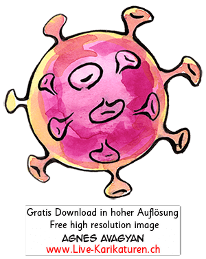 Virus Corona Covid-19 Viren Mikroskop Nahaufnahme Agnes Live-Karikaturen, Clipart, Comic, Cartoon, Illustration, Cartoon, Comic, Karikatur, Zeichnung, Download, kostenlos, Gratisbild, gratis, free, Kunst, Kuenstler, Live Karikaturist, Comiczeichner, Armenia