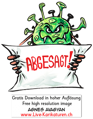 Virus Corona Covid-19 Schild abgesagt Ausfall Gesicht Agnes Live-Karikaturen, Clipart, Comic, Cartoon, Illustration, Cartoon, Comic, Karikatur, Zeichnung, Download, kostenlos, Gratisbild, gratis, free, Kunst, Kuenstler, Live Karikaturist, Comiczeichner, Armenia