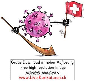 Virus Corona Covid 19 Schweizer Fahne Alphorn Agnes Karikaturen Webseite Funktioniert Aber Design Ist Temporar Entfernt