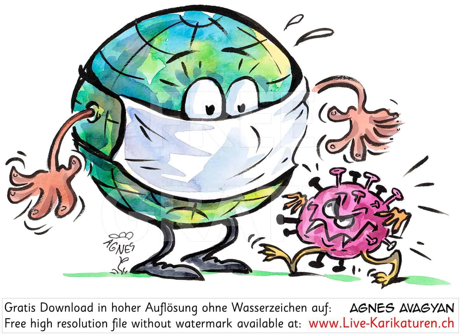 Virus Corona Globus Global Comicfigur Agnes Karikaturen Webseite Funktioniert Aber Design Ist Temporar Entfernt