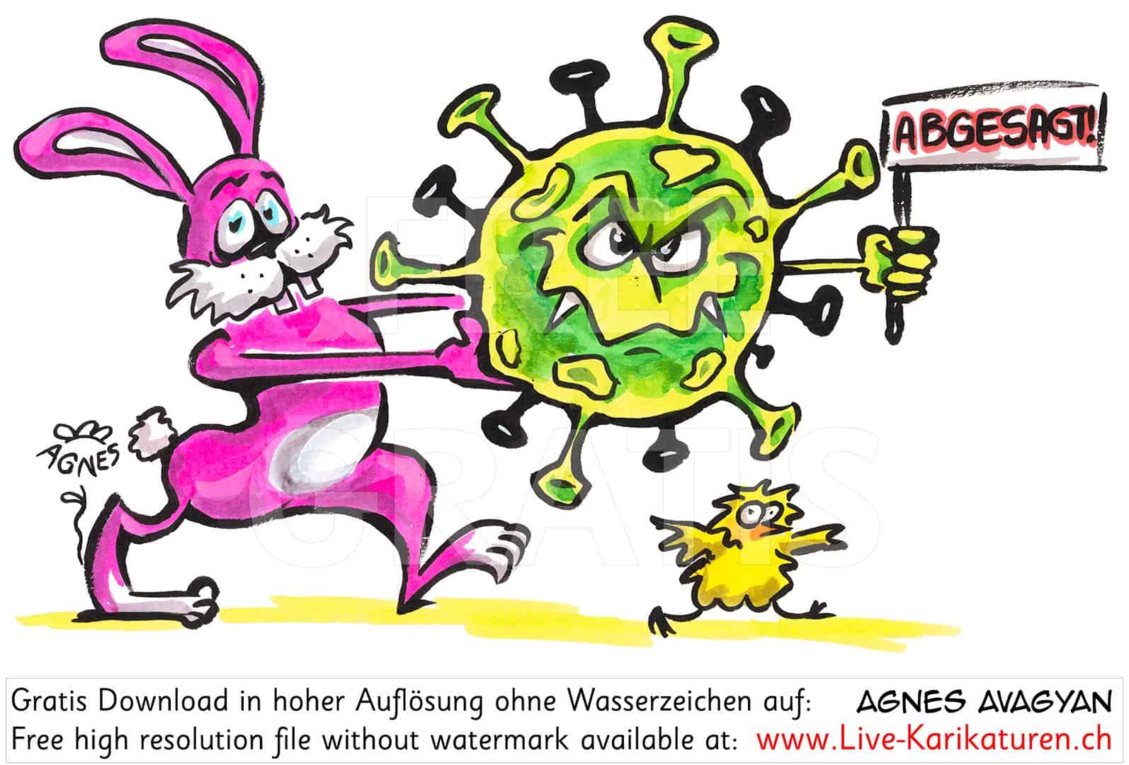 Virus, Corona, Covid-19, Covid19, Ostern, abgesagt, Krankheit, Seuche, Pest, Epidemie, Pandemie, global, 2020, China, Korona, Agnes Live-Karikaturen, Clipart, Comic, Cartoon, Illustration, Cartoon, Comic, Karikatur, Zeichnung, Download, kostenlos, Gratisbild, gratis, free, Kunst, Kuenstler, Live Karikaturist, Comiczeichner, Armenia