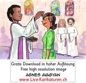 Aschermittwoch, Feria quarta cinerum, Dies cinerum, Tag der Asche, Fastenzeit, Fasnacht, Kirchenjahr, Kirchenfeiertag, christliches Festjahr, Kirche, katholisch, reformiert, Jahreskreis, Jahreskalender, Kalender, Jahreslauf, Agnes Live-Karikaturen, Clipart, Comic, Cartoon, Illustration, Cartoon, Comic, Karikatur, Zeichnung, Download, kostenlos, Gratisbild, gratis, free, Kunst, Kuenstler, Live Karikaturist, Comiczeichner, Armenia