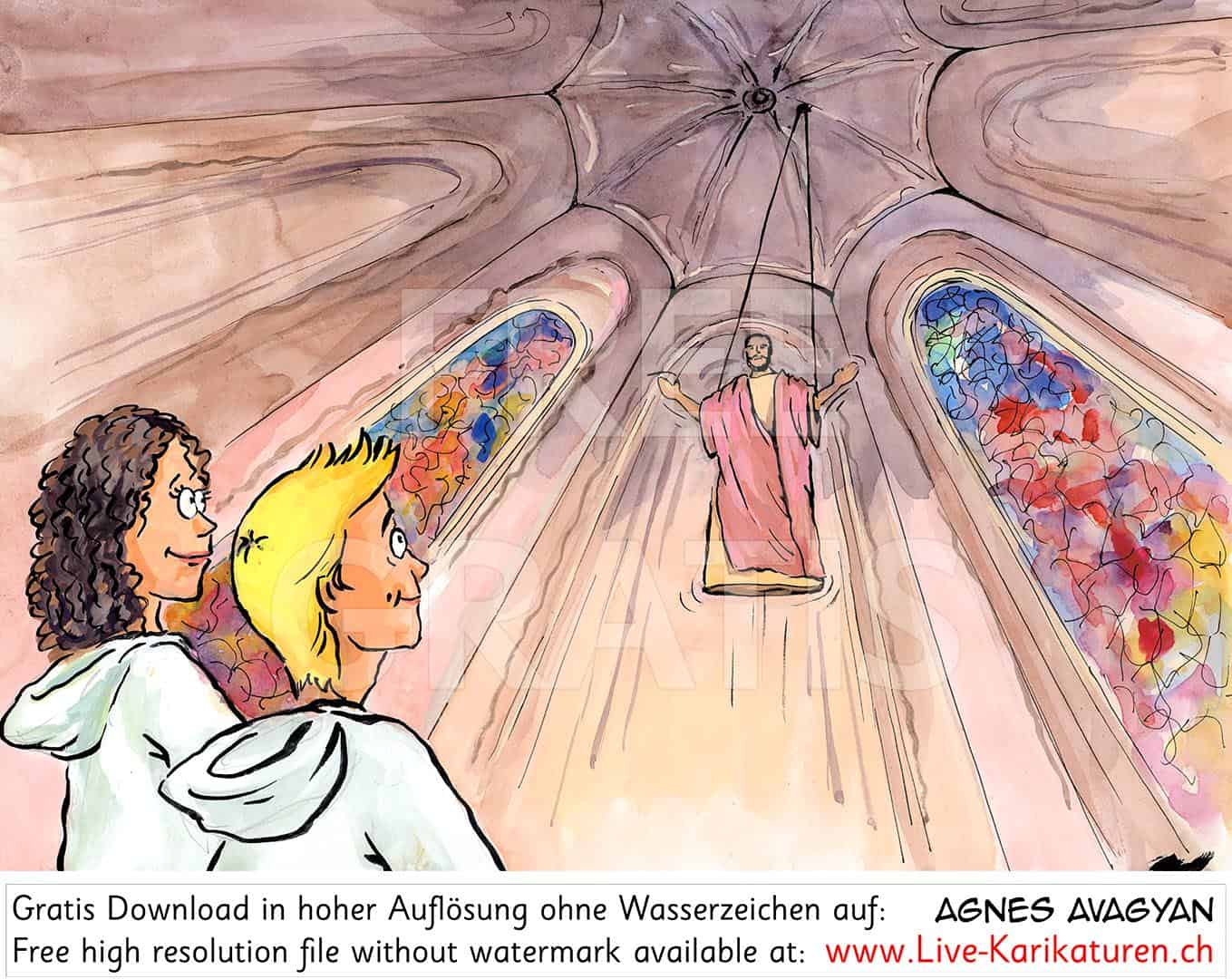 Auffahrt, Christi Himmelfahrt, Ascensio Domini, Aufstieg des Herrn, Uuffert, Donnerstag, Bitttage, Herrenfest, Kirchenjahr, Kirchenfeiertag, christliches Festjahr, Kirche, katholisch, reformiert, Jahreskreis, Jahreskalender, Kalender, Jahreslauf, Agnes Live-Karikaturen, Clipart, Comic, Cartoon, Illustration, Cartoon, Comic, Karikatur, Zeichnung, Download, kostenlos, Gratisbild, gratis, free, Kunst, Kuenstler, Live Karikaturist, Comiczeichner, Armenia