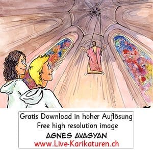 Auffahrt, Christi Himmelfahrt, Ascensio Domini, Aufstieg des Herrn, Uuffert, Donnerstag, Bitttage, Herrenfest, Kirchenjahr, Kirchenfeiertag, christliches Festjahr, Kirche, katholisch, reformiert, Jahreskreis, Jahreskalender, Kalender, Jahreslauf, Agnes Live-Karikaturen, Clipart, Comic, Cartoon, Illustration, Cartoon, Comic, Karikatur, Zeichnung, Download, kostenlos, Gratisbild, gratis, free, Kunst, Kuenstler, Live Karikaturist, Comiczeichner, Armenia