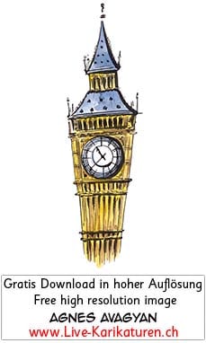 Big Ben, Palace of Westminster, London, Grossbritannien, Uhr, Turm, hoch, Schnitzelbaenke, Urbi@Orbi, Luzerner Fasnacht, Agnes Live-Karikaturen, Clipart, Comic, Cartoon, Illustration, Cartoon, Comic, Karikatur, Zeichnung, Download, kostenlos, Gratisbild, gratis, free, Kunst, Kuenstler, Live Karikaturist, Comiczeichner, Armenia