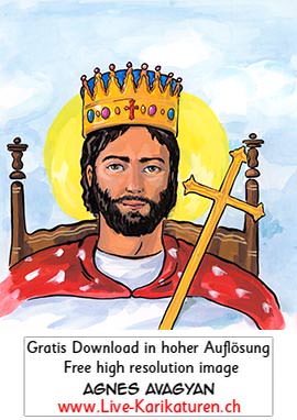 Christkoenigfest, Sollemnitas Domini Nostri Iesu Christi Universorum Regis, Hochfest unseren Herrn Jesus Christus, des Koenig des Weltalls, Hochfest Christus, Koenig der Welt, Ideenfest, Kampf gegen den Laizismus, Herrenfest, Kirchenjahr, Kirchenfeiertag, christliches Festjahr, Kirche, katholisch, reformiert, Jahreskreis, Jahreskalender, Kalender, Jahreslauf, Agnes Live-Karikaturen, Clipart, Comic, Cartoon, Illustration, Cartoon, Comic, Karikatur, Zeichnung, Download, kostenlos, Gratisbild, gratis, free, Kunst, Kuenstler, Live Karikaturist, Comiczeichner, Armenia