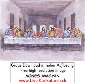 Gruendonnerstag, Hoher Donnerstag, Heiliger Donnerstag, Weisser Donnerstag, Palmdonnerstag, Feria Quinta in coena Domini, Herrenfest, Kirchenjahr, Kirchenfeiertag, christliches Festjahr, Kirche, katholisch, reformiert, Jahreskreis, Jahreskalender, Kalender, Jahreslauf, Agnes Live-Karikaturen, Clipart, Comic, Cartoon, Illustration, Cartoon, Comic, Karikatur, Zeichnung, Download, kostenlos, Gratisbild, gratis, free, Kunst, Kuenstler, Live Karikaturist, Comiczeichner, Armenia